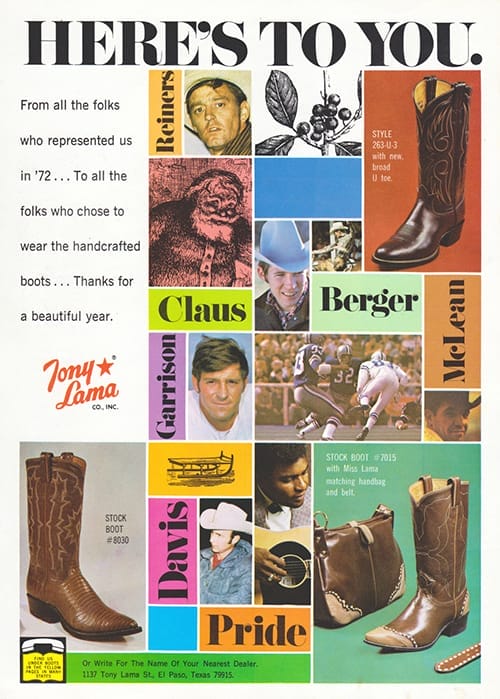 Tony Lama Cowboy Boots - Tony Lama Advertising Poster