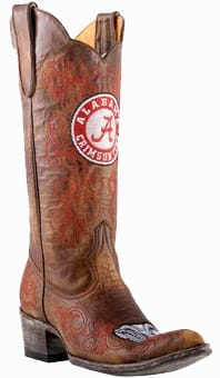 Collegiate Cowboy Boots - Alabama Crimson Tide Women's 13" Embroidered Boots - Tan