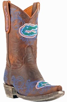 Collegiate Cowboy Boots - Florida Gators Women's 10" Embroidered Boots - Tan
