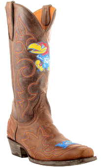 college logo cowboy boots - Kansas Jayhawks Original Embroidered Men's Cowboy Boots