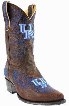 College Cowboy Boots - Kentucky Wildcats Women's 13" Embroidered Boots - Brown