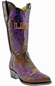 LSU Tigers Women's 10" Embroidered Boots - Tan