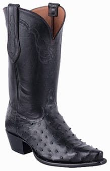 Tony Lama Boots Men - Tony Lama Boot Review - TONY LAMA SIGNATURE SERIES WOMEN'S BLACK FULL QUILL OSTRICH BOOTS Angle View