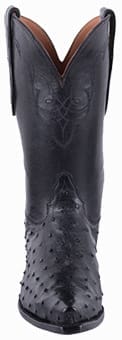 Tony Lama Boots Men - TONY LAMA SIGNATURE SERIES WOMEN'S BLACK FULL QUILL OSTRICH BOOTS Front View