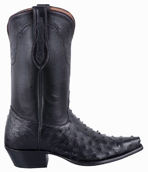 Tony Lama Boots Men - Tony Lama Boot Review - TONY LAMA SIGNATURE SERIES WOMEN'S BLACK FULL QUILL OSTRICH BOOTS Side View