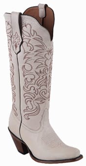 Tony Lama Boots Women - Ladies Tony Lama Boot Review - TONY LAMA SIGNATURE SERIES WOMEN'S IVORY MONT BLANC COWHIDE BOOTS Angle View