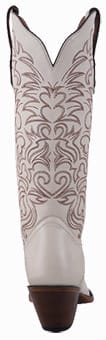 Tony Lama Boots Women - TONY LAMA SIGNATURE SERIES WOMEN'S IVORY MONT BLANC COWHIDE BOOTS Back View