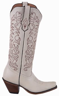 Tony Lama Boots Women - Tony Lama Boot Review - TONY LAMA SIGNATURE SERIES WOMEN'S IVORY MONT BLANC COWHIDE BOOTS Side View