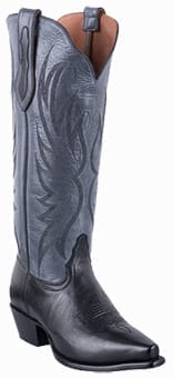 Tony Lama Boots Men - Tony Lama Boot Review - TONY LAMA SIGNATURE SERIES WOMEN'S MONT BLANC MIDNIGHT AND GRANITE BOOTS Angle View