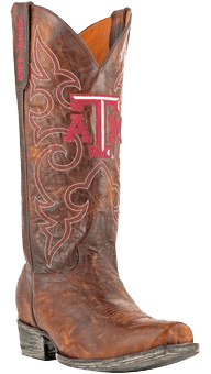 College Cowboy Boots Men - Texas A&M Aggies Boardroom Embroidered Men's Cowboy Boots