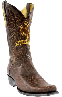 college logo cowboy boots - Wyoming Cowboys Boardroom Embroidered Men's Cowboy Boots