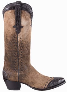 STALLION WOMEN'S DISTRESSED VINTAGE KIDSKIN AND CAIMAN COWGIRL BOOTS