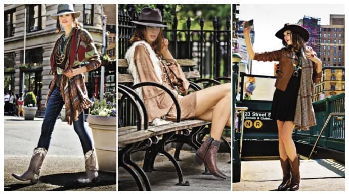 Sexy Cowgirl Boots - 3 women wearing cowgirl boots