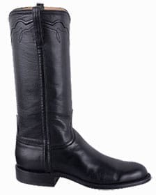 Womens Roper Cowboy Boots - LUCCHESE WOMENS BLACK BABY BUFFALO ROPER BOOTS