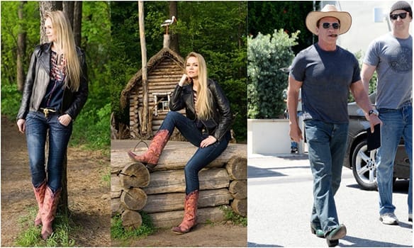 Cowboy Boots And Jeans - Arnold Schwarzenegger and Woman wearing jeans and cowboy boots