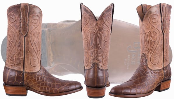 Alligator Cowboy Boots Sale - BLACK JACK EXCLUSIVE PULL UP TAN AMERICAN ALLIGATOR BOOTS