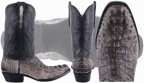 Genuine Caiman Cowboy Boots - BLACK JACK MENS NATURAL CAIMAN HORNBACK BOOTS