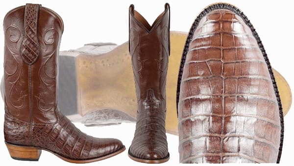 Genuine Caiman Cowboy Boots - TONY LAMA CHOCOLATE CAIMAN BELLY BOOTS