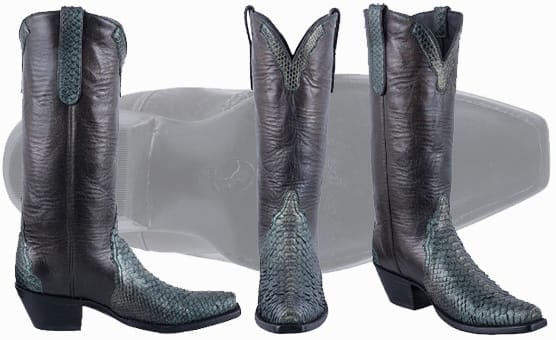 Ladies Cowgirl Boots Sale - Stallion Boots Metallic Green Python Gallegos