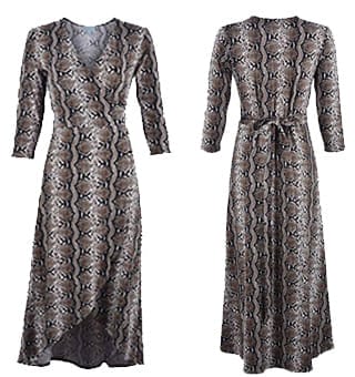 Dresses You Can Wear With Cowboy Boots - VERONICA M. KRAVITZ SNAKE SKIN WRAP DRESS