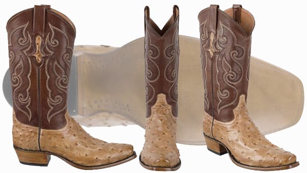 Tony Lama Boots Men - TONY LAMA SIGNATURE SERIES MEN'S ANTIQUE TAN VINTAGE FULL-QUILL OSTRICH BOOTS