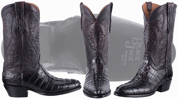 Black Jack Boots Sale - BLACK CHERRY HORNBACK ALLIGATOR TAIL