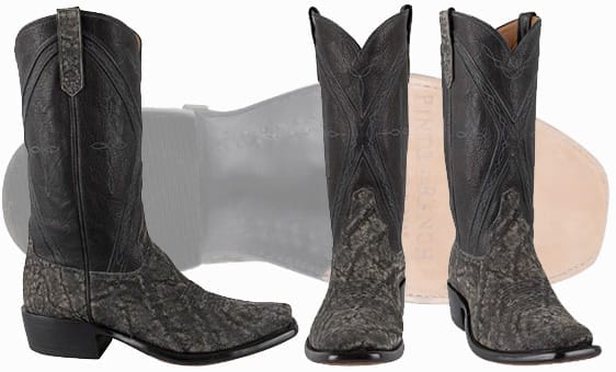 Exotic Cowboy Boots - Elephant Skin Boots Granite Safari