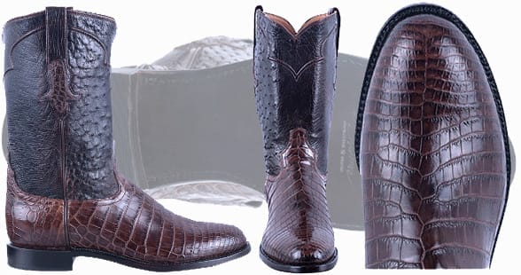 Exotic Cowboy Boots - TONY LAMA DARK NICOTINE NILE BELLY OSTRICH ROPERS