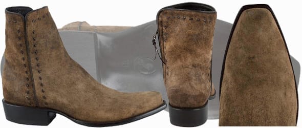 Mens Short Cowboy Boots - STALLION MENS ZORRO EURO VINTAGE LAMB ANKLE BOOT