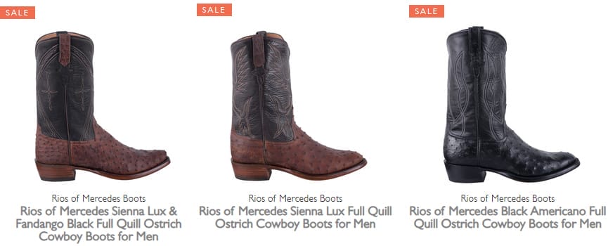 rios of mercedes full quill ostrich boots