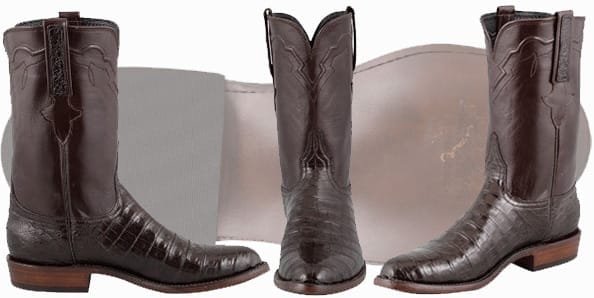 Roper Cowboy Boots For Men - Lucchese Chocolate Caiman