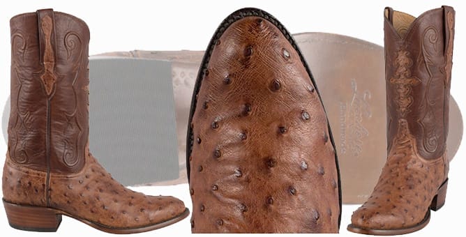 Ostrich Cowboy Boots For Men - LUCCHESE BARNWOOD