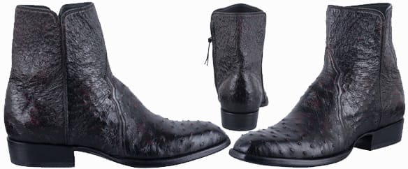 Black Cowboy Boots - STALLION MENS BLACK CHERRY FULL QUILL OSTRICH BOOTS