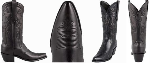 Black Cowgirl Boots - STALLION WOMENS BLACK BABY BUFFALO BOOTS