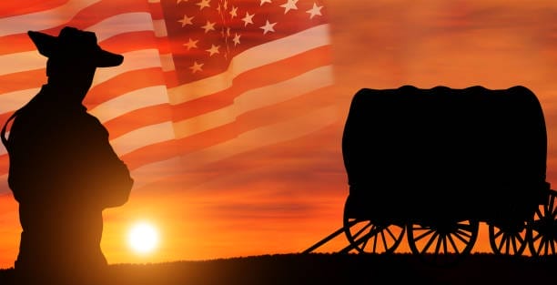 Cowboy with American Flag background