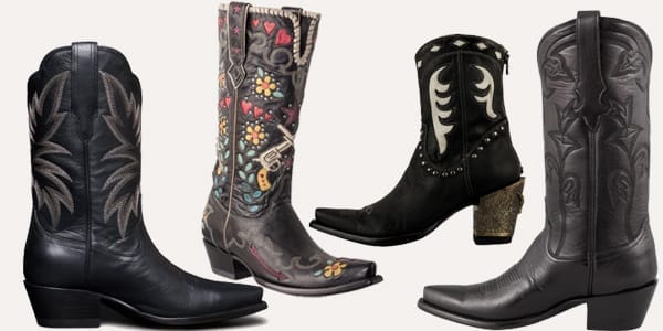 Ladies black cowboy boots from Pinto Ranch