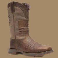 Brown Distressed Embroidered American Flag Cowboy Boots