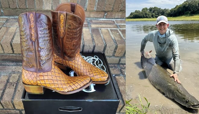 Pirarucu leather boots