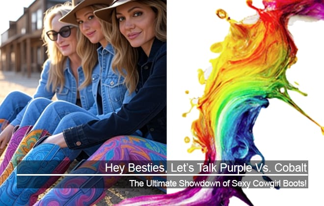 Hey Besties, Let’s Talk Purple Vs. Cobalt: The Ultimate Showdown Of Sexy Cowgirl Boots!