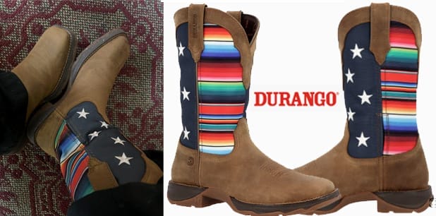 Women's Rebel Serape Flag Fabric Cowgirl Boot