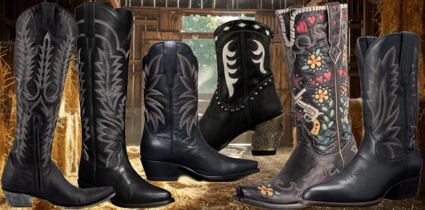 Women's black cowgirl boots